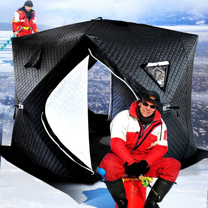 Cheap Goat Tents Large Space Thicken Three Layers Cotton Warm Keeping Winter Ice Fishing Tent Windproof Waterproof Anti snow Camping Fishing Tent Tents 
